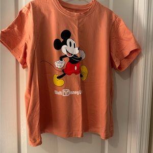 Disney Kids Coral Mickey Mouse cropped Tee